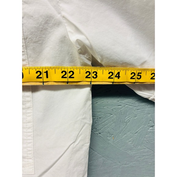 Zara Button Up Shirt Women's M White Cropped Boxy Short Sleeve Casual Top - Picture 7 of 10